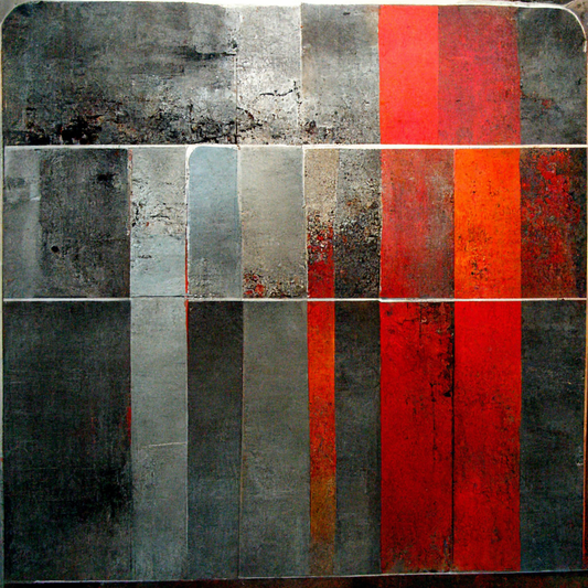 Striped of Gray and Red
