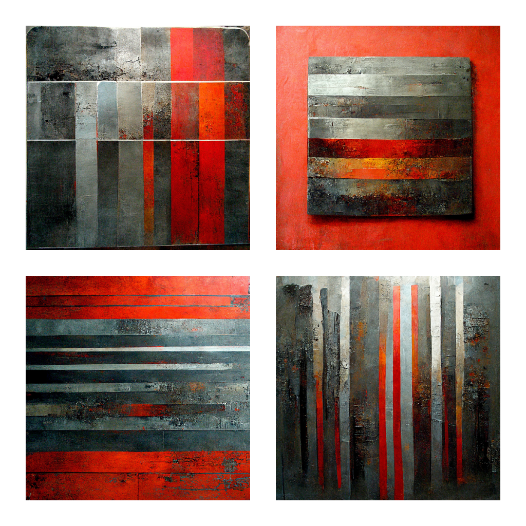 Striped of Gray and Red