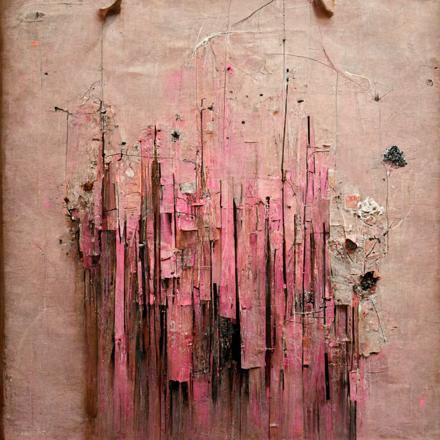 Frayed of Pink and Grey