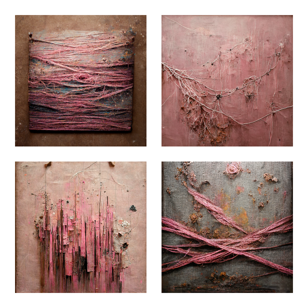 Frayed of Pink and Grey