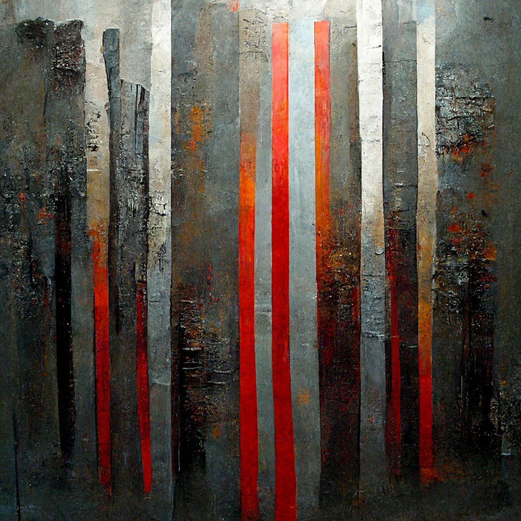 Striped of Gray and Red